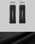IAMXIAA Low-Rise Dark Wash Flared Denim Jeans with Clean Seam Wide Leg Fit