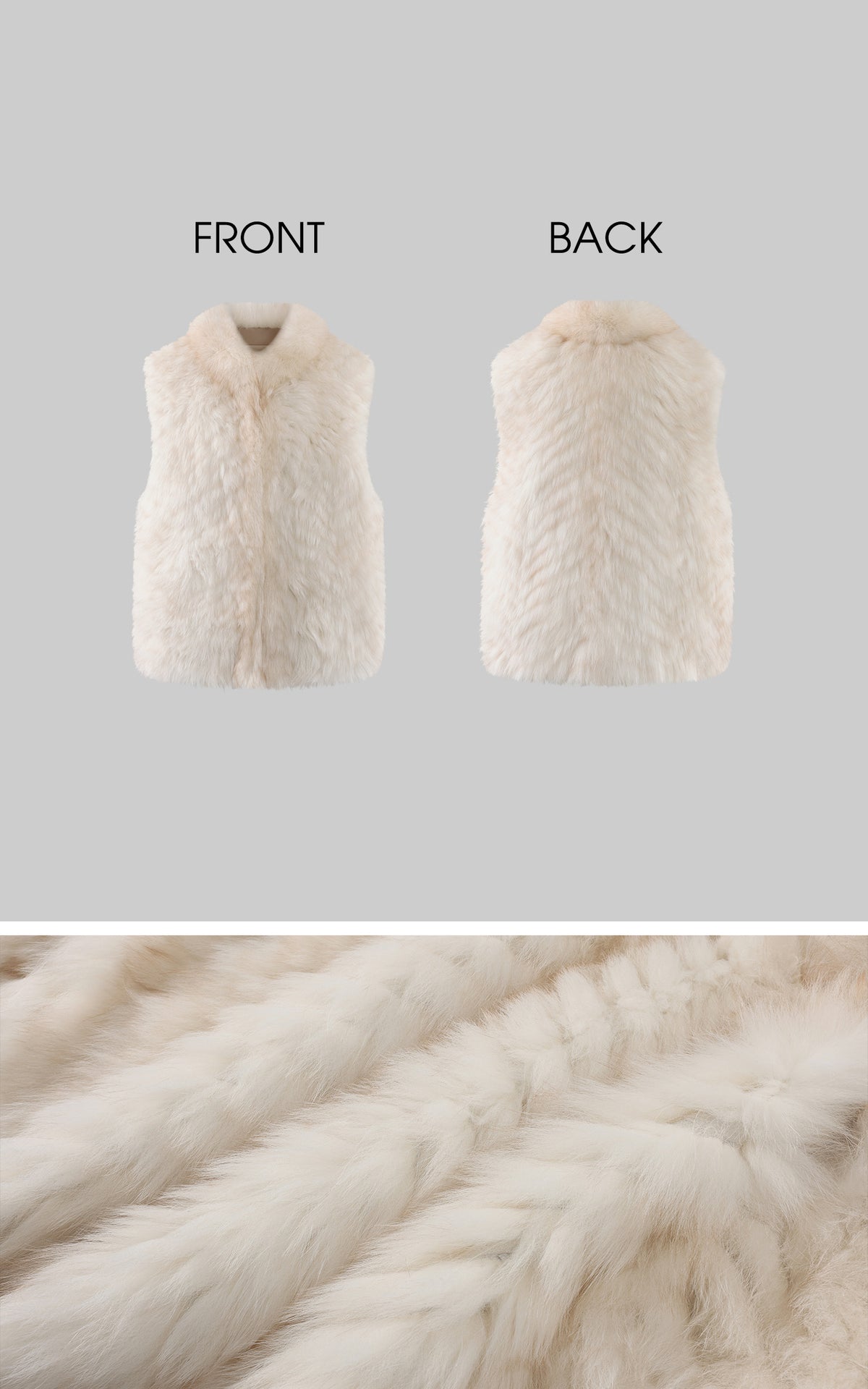 WARDEN EDGE Ivory Fox Fur Shawl Collar Vest