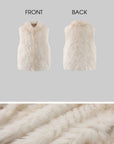 WARDEN EDGE Ivory Fox Fur Shawl Collar Vest