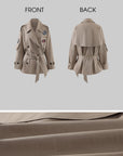 WARDEN EDGE Manteau trench ceinturé à écusson universitaire
