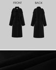 0122stepll Oversized Military Belted Long Wool Trench Coat