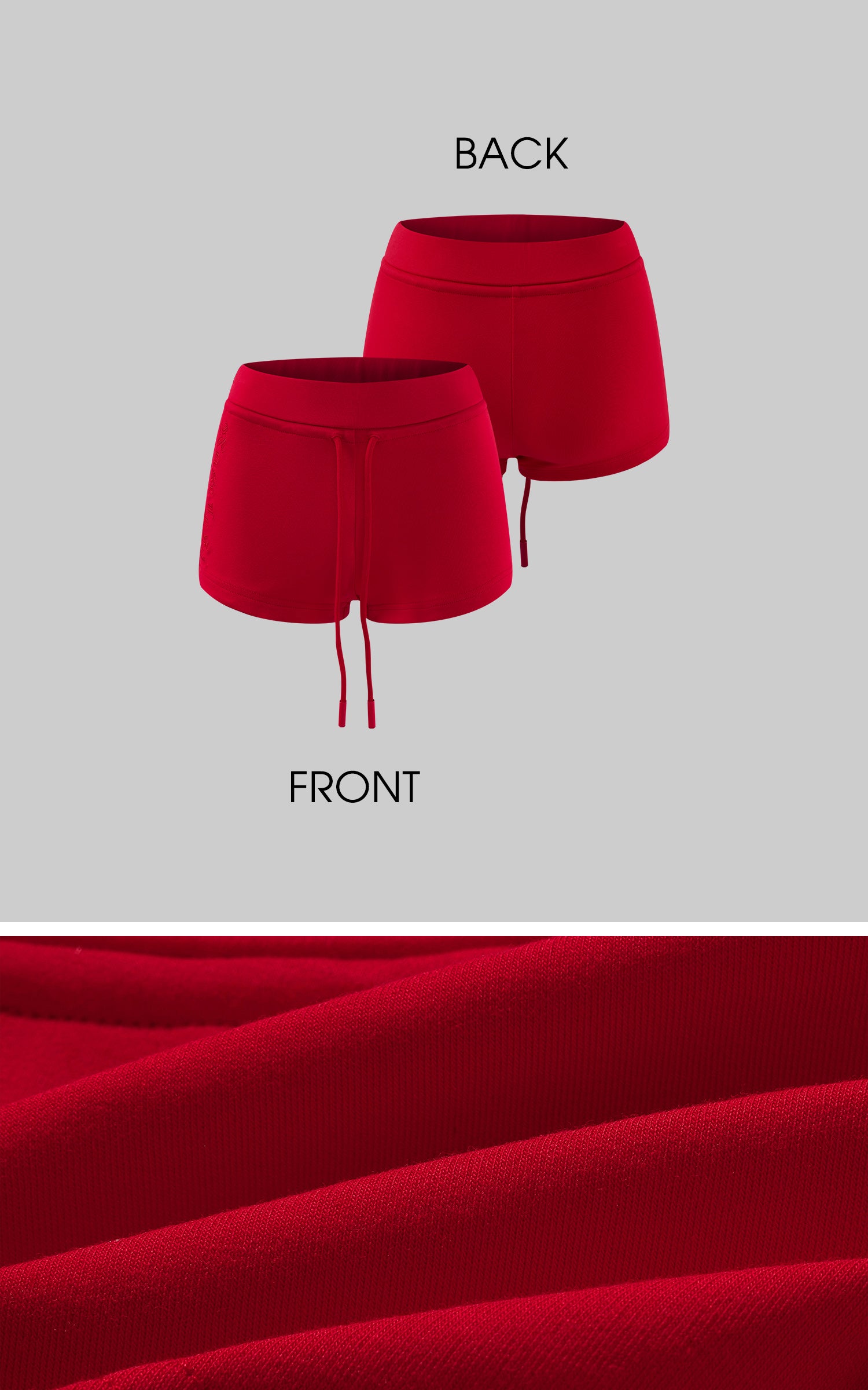 Rase le sol Red Embroidered Zip Hoodie &amp; Shorts Set