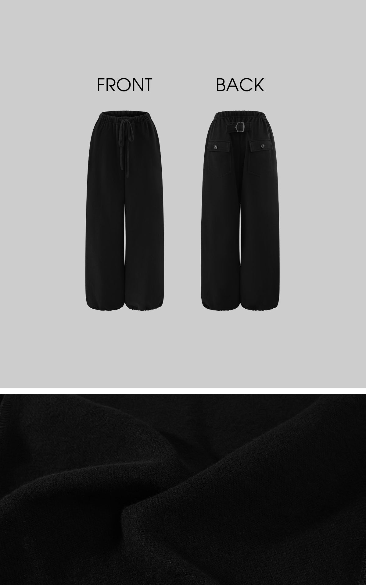 0122stepll Oversized Drawstring Wide-Leg Adjustable Hem Utility Pants