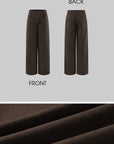 ROVENTE Wide Leg High Waist Pants – Relaxed Silhouette with Double Button Detail