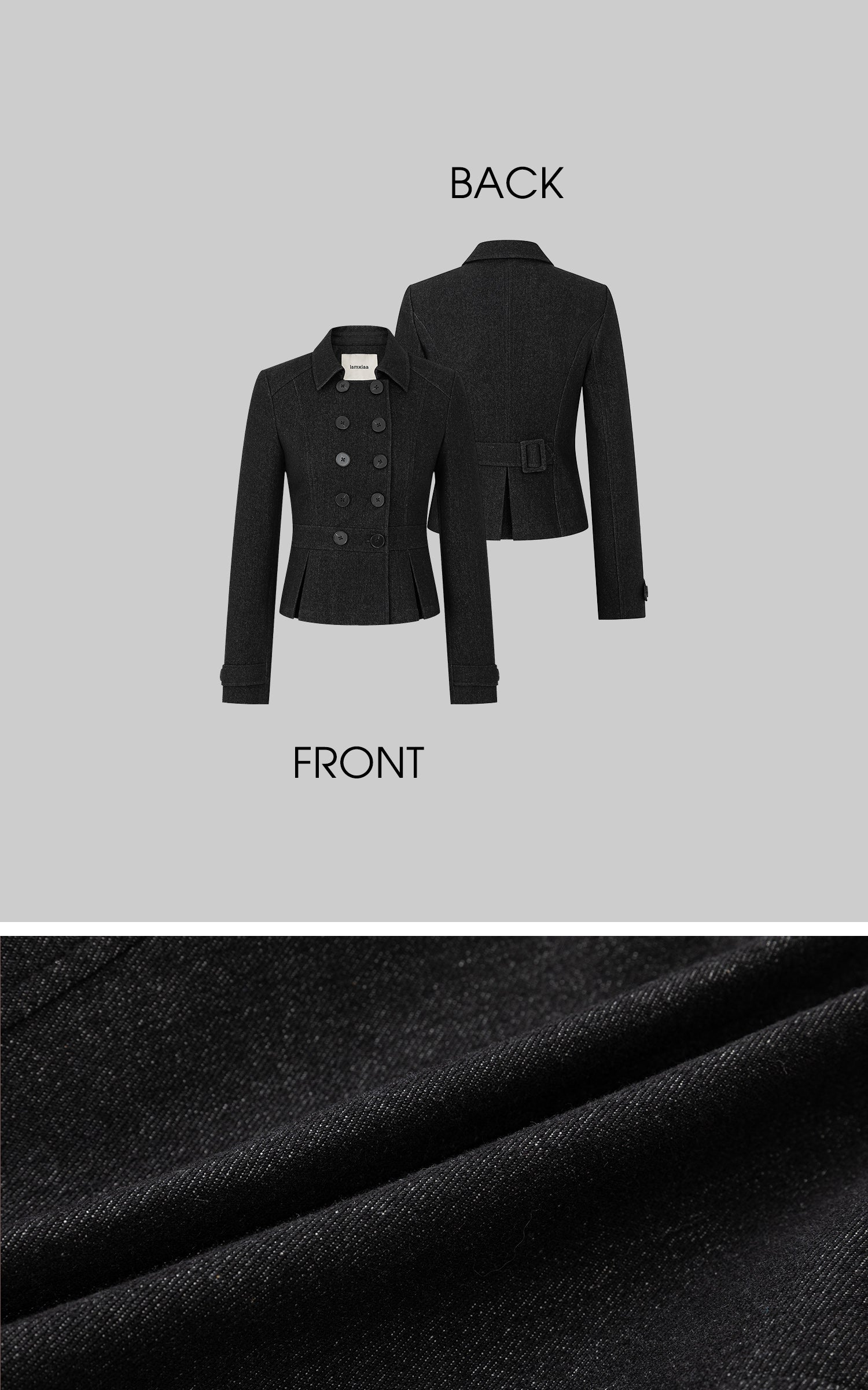 IAMXIAA Veste courte plissée à double boutonnage