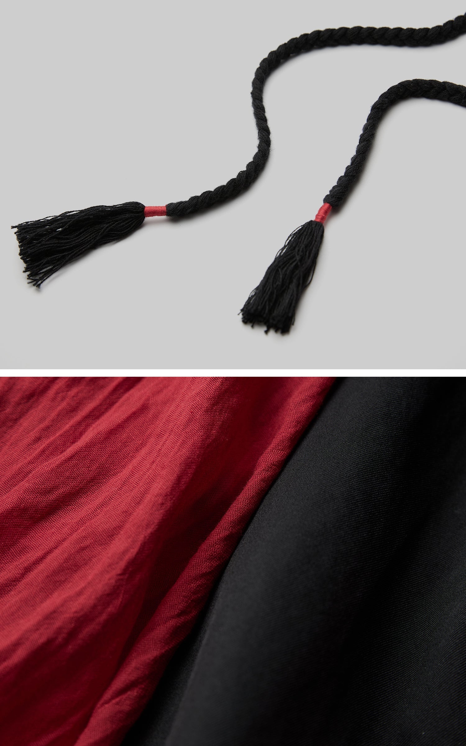 DOINDULGE Braided Strap Crushed Panel Maxi Dress with Lace-Up Back