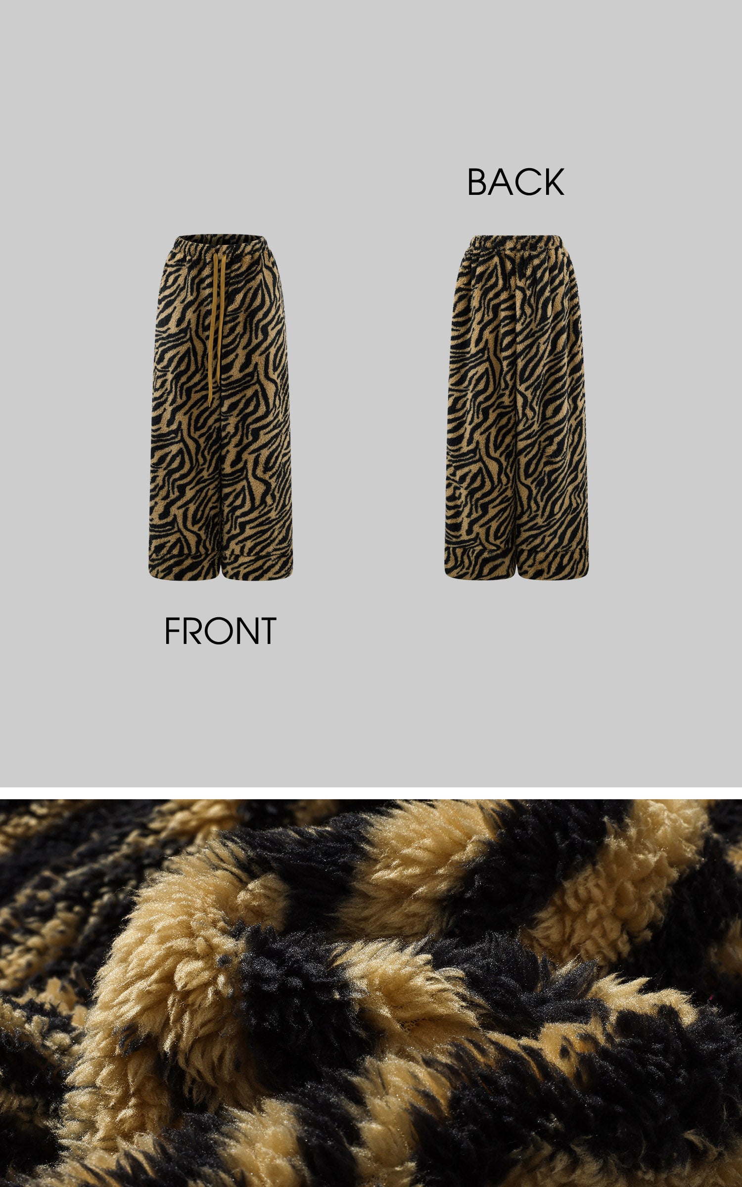 0122stepll Pantalon large à imprimé tigre