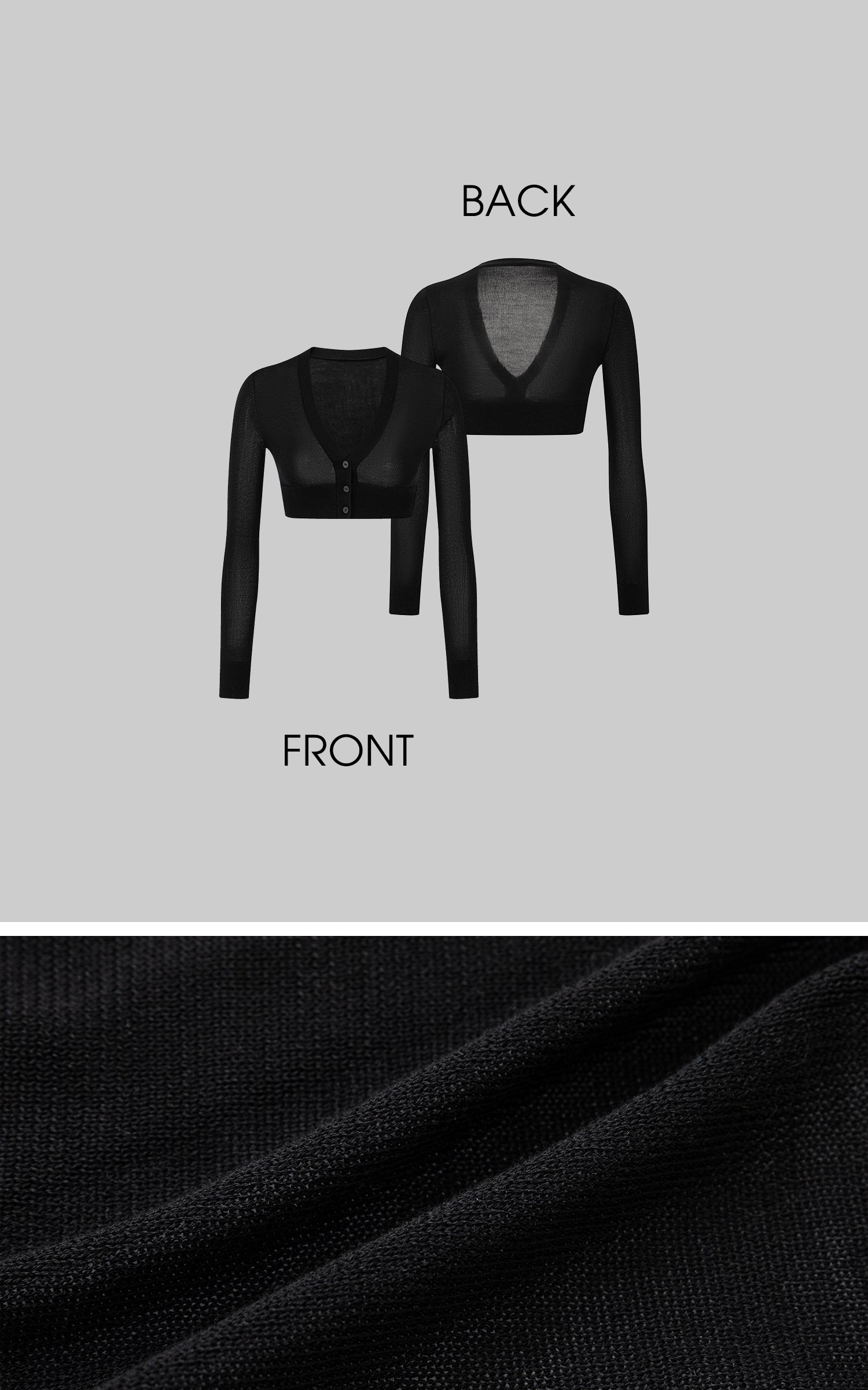 IAMXIAA Sheer V-Neck Cropped Knit Cardigan