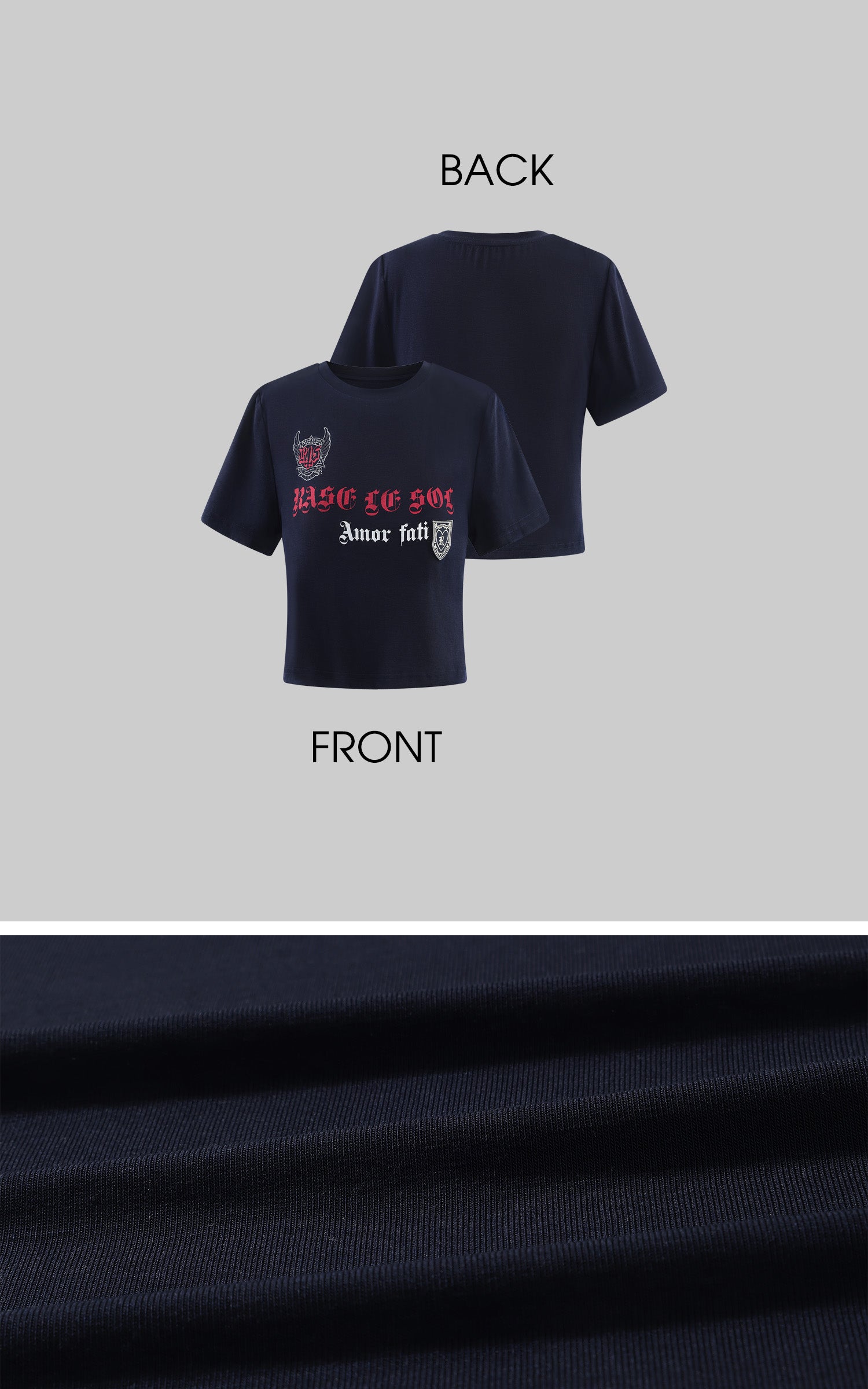 Rase le sol Amor Fati Cropped Graphic T-Shirt