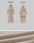 Rase le sol Sculpted High-Collar Layered Trench Coat