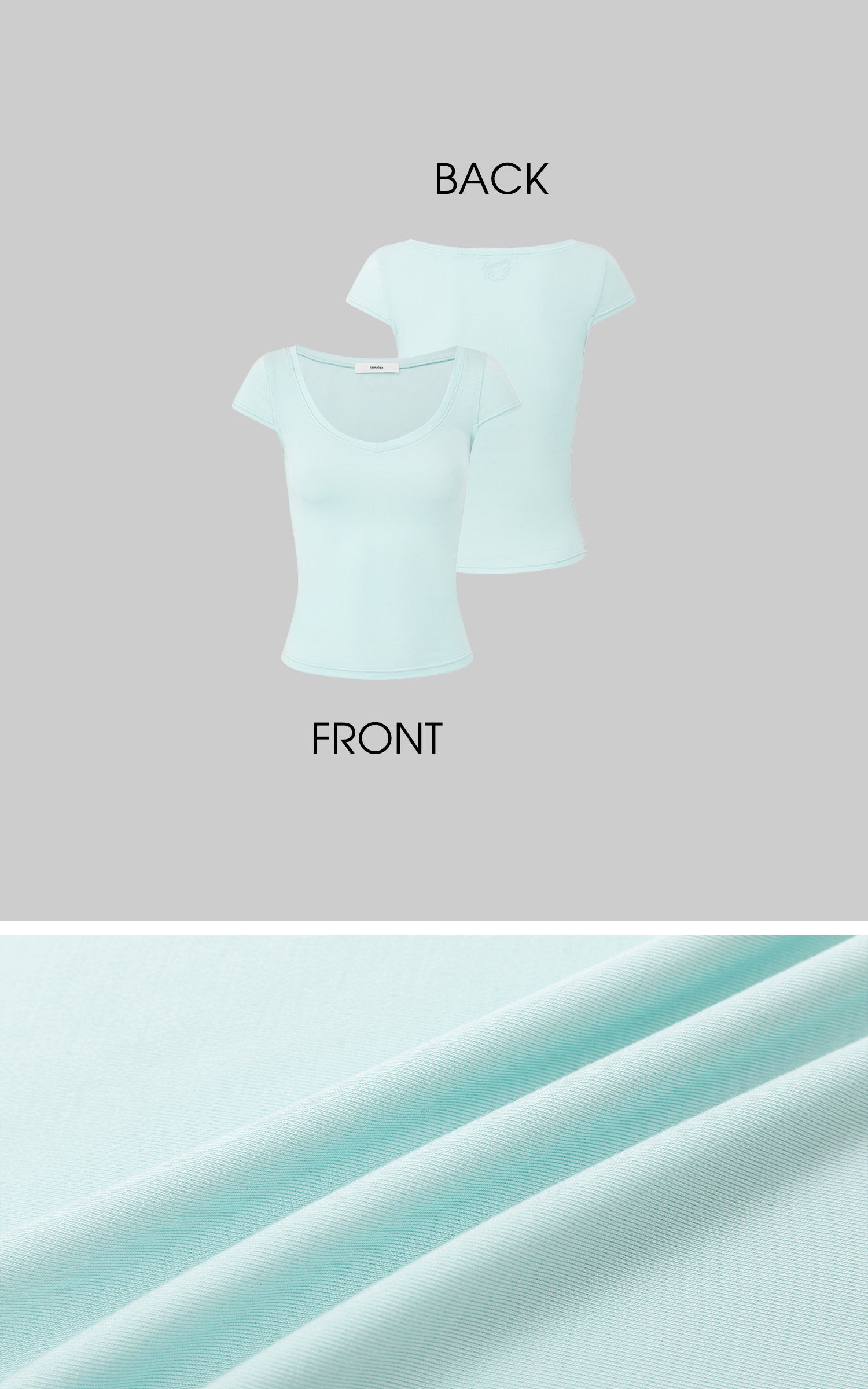 IAMXIAA Soft Stretch V-Neck Body-Hugging Cap Sleeve Top
