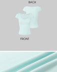 IAMXIAA Soft Stretch V-Neck Body-Hugging Cap Sleeve Top
