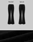 ROVENTE Lace Trim Corset Top and Flared Pants Set
