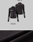 IAMXIAA Sequin-Pocket Knit Sleeve Denim Jacket
