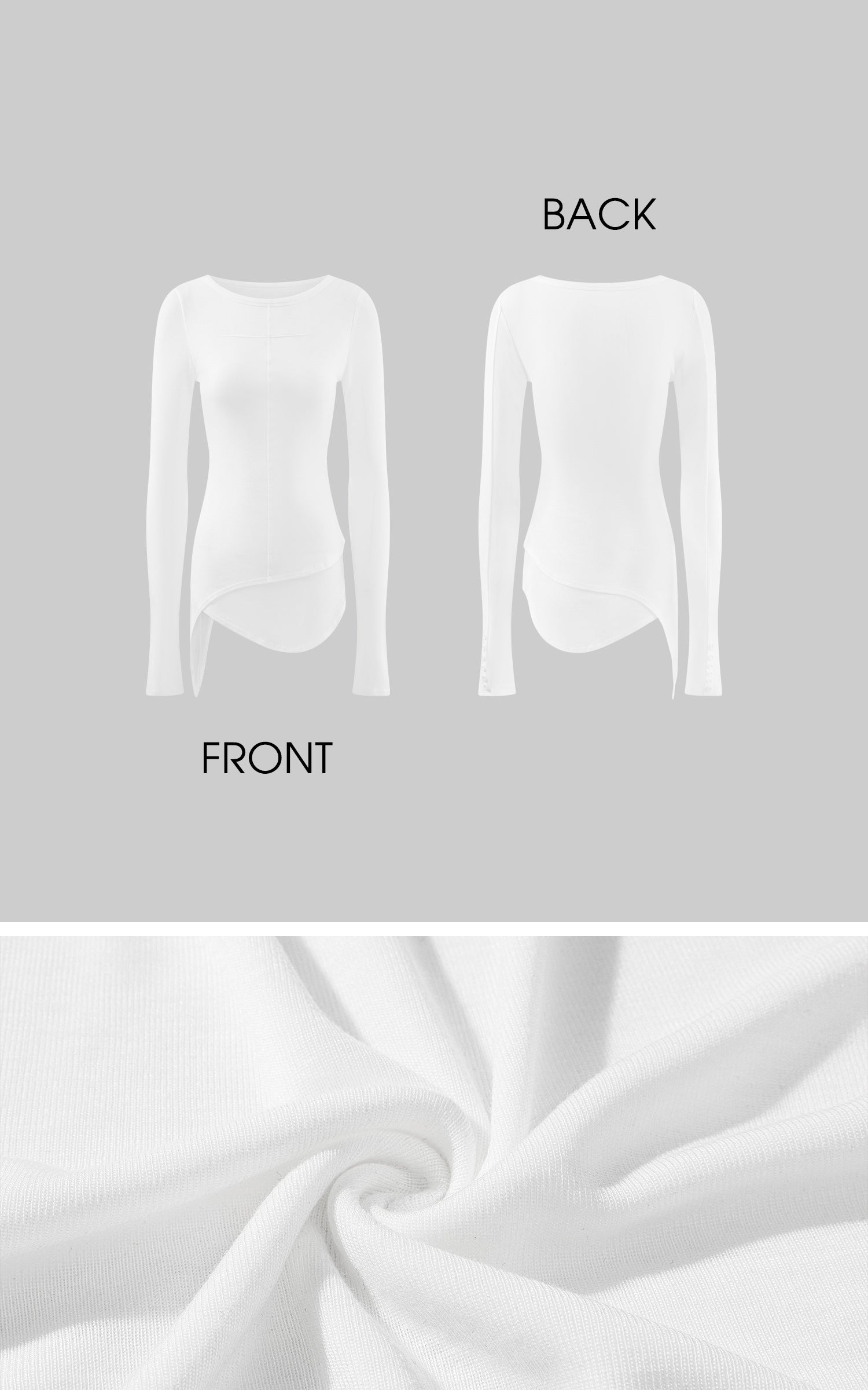 WARDEN EDGE Asymmetric Long Sleeve T-Shirt with Raw Edge Details