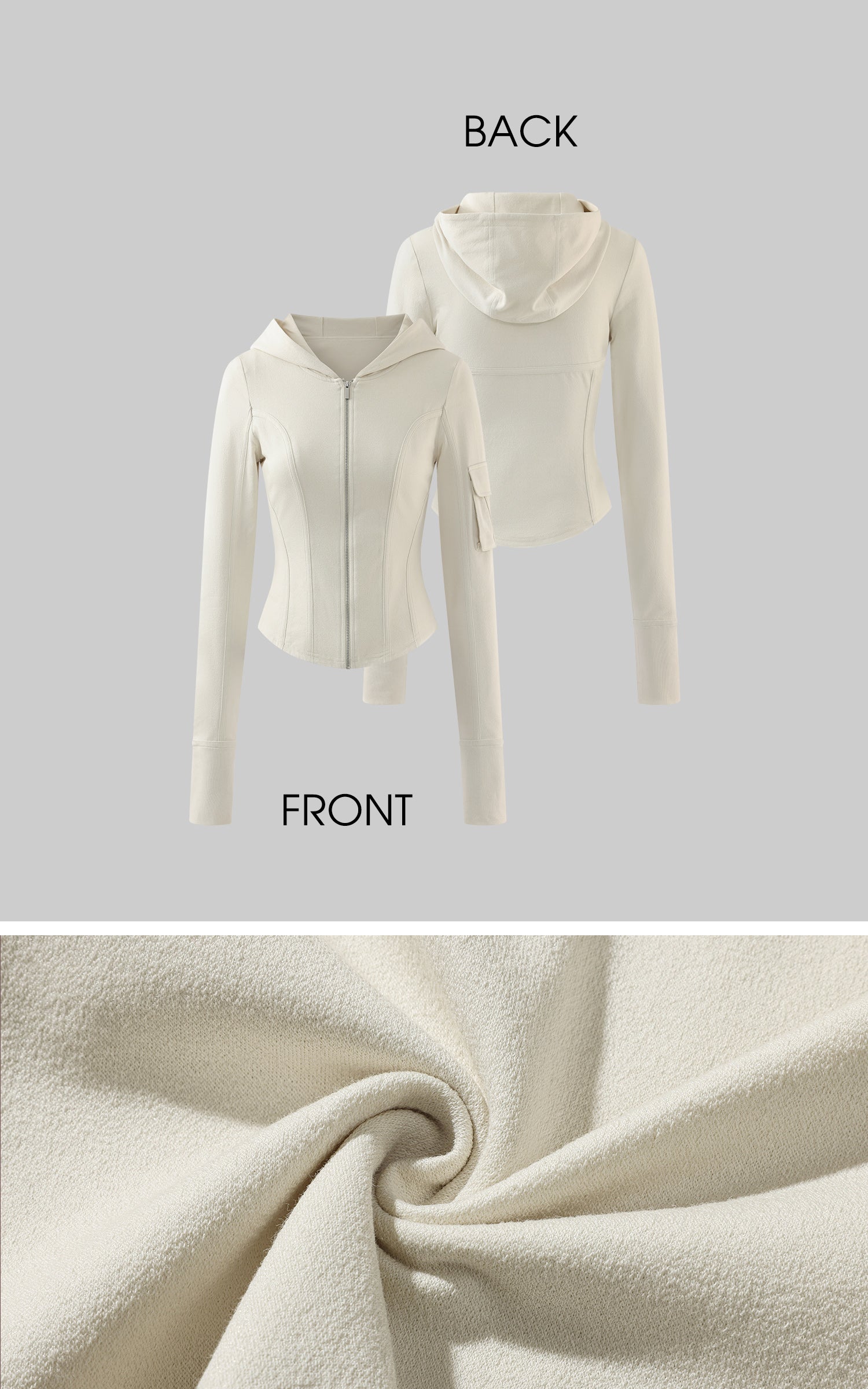 Rase le sol Fitted Hooded Zip Jacket