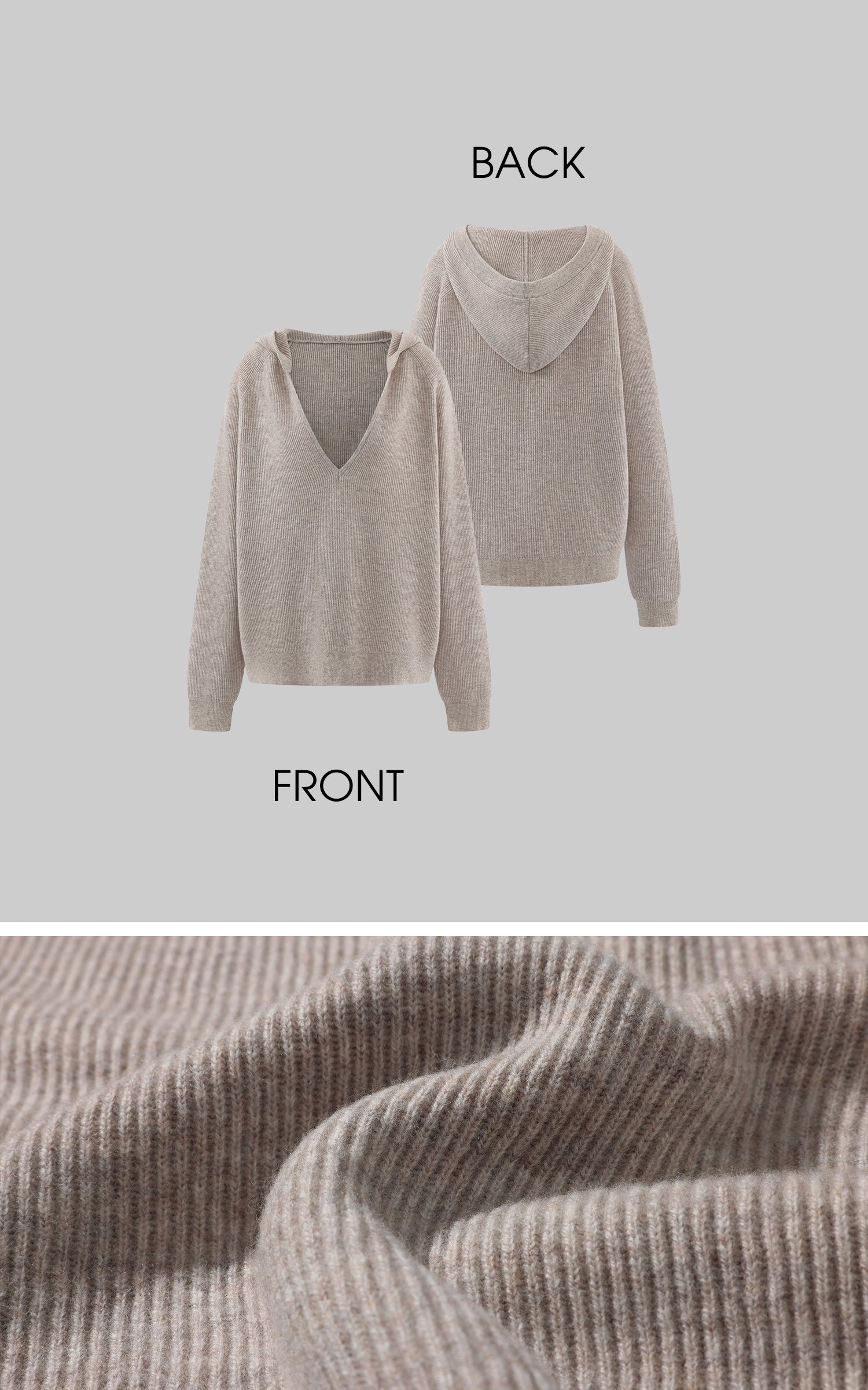 ROVENTE 딥 V 니트 후디