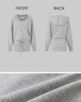 IAMXIAA Wrap Drawstring Hooded Long Sleeve Top