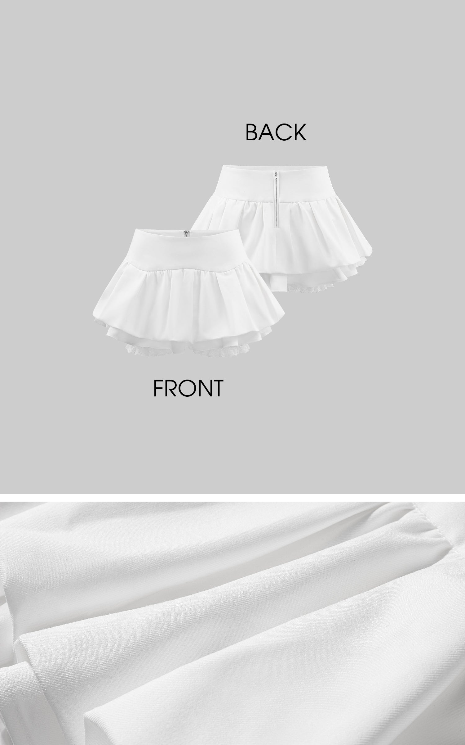 WARDEN EDGE Lace Trim Layered Mini Skirt