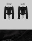 Hydrae Off-Shoulder Ruched Corset Long Sleeve Top