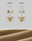 Rase le sol Fawn Mirage Printed Tie Bikini Set - PINKPARKS