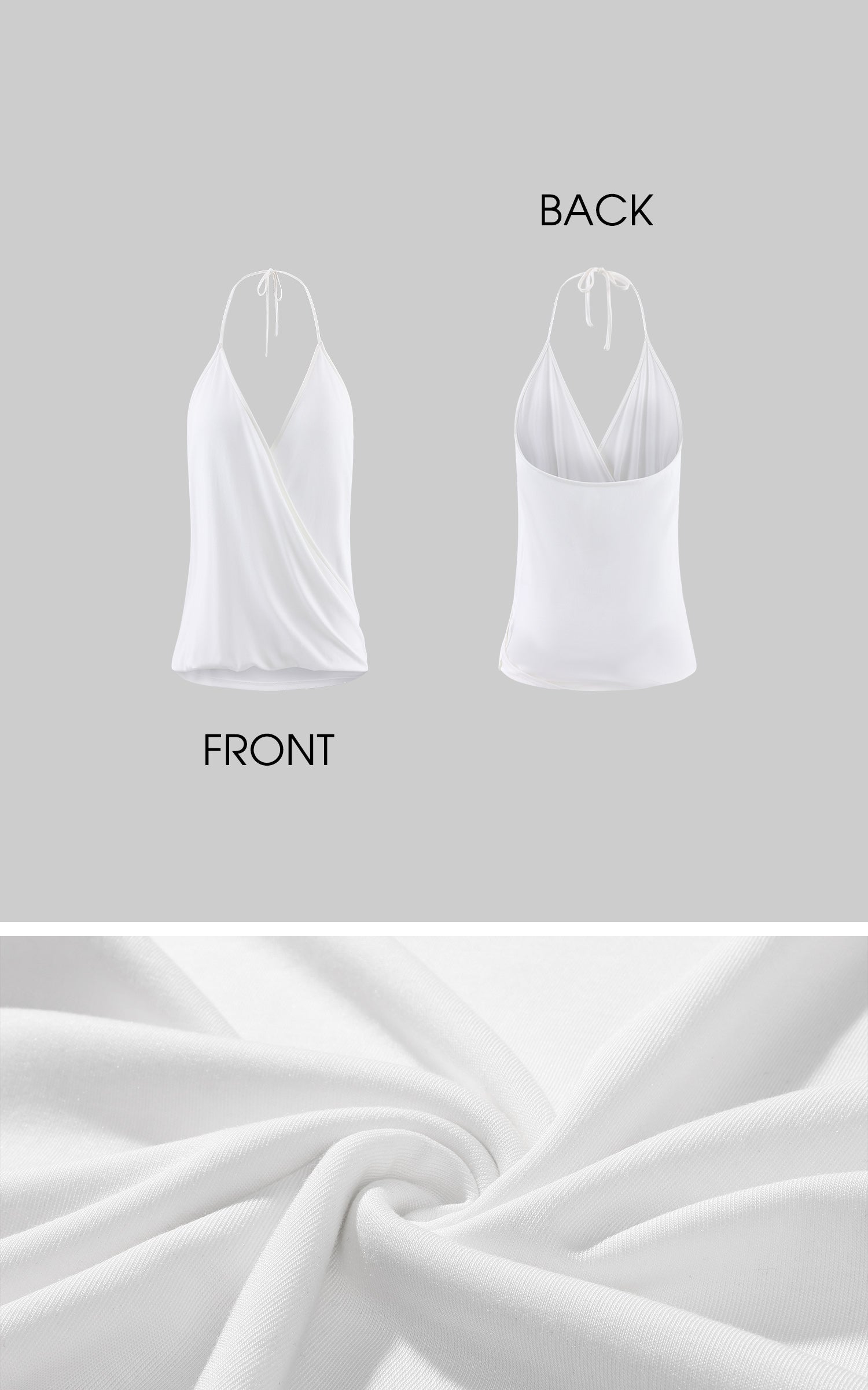 0122stepll Haut halter drapé blanc