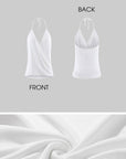 0122stepll Haut halter drapé blanc