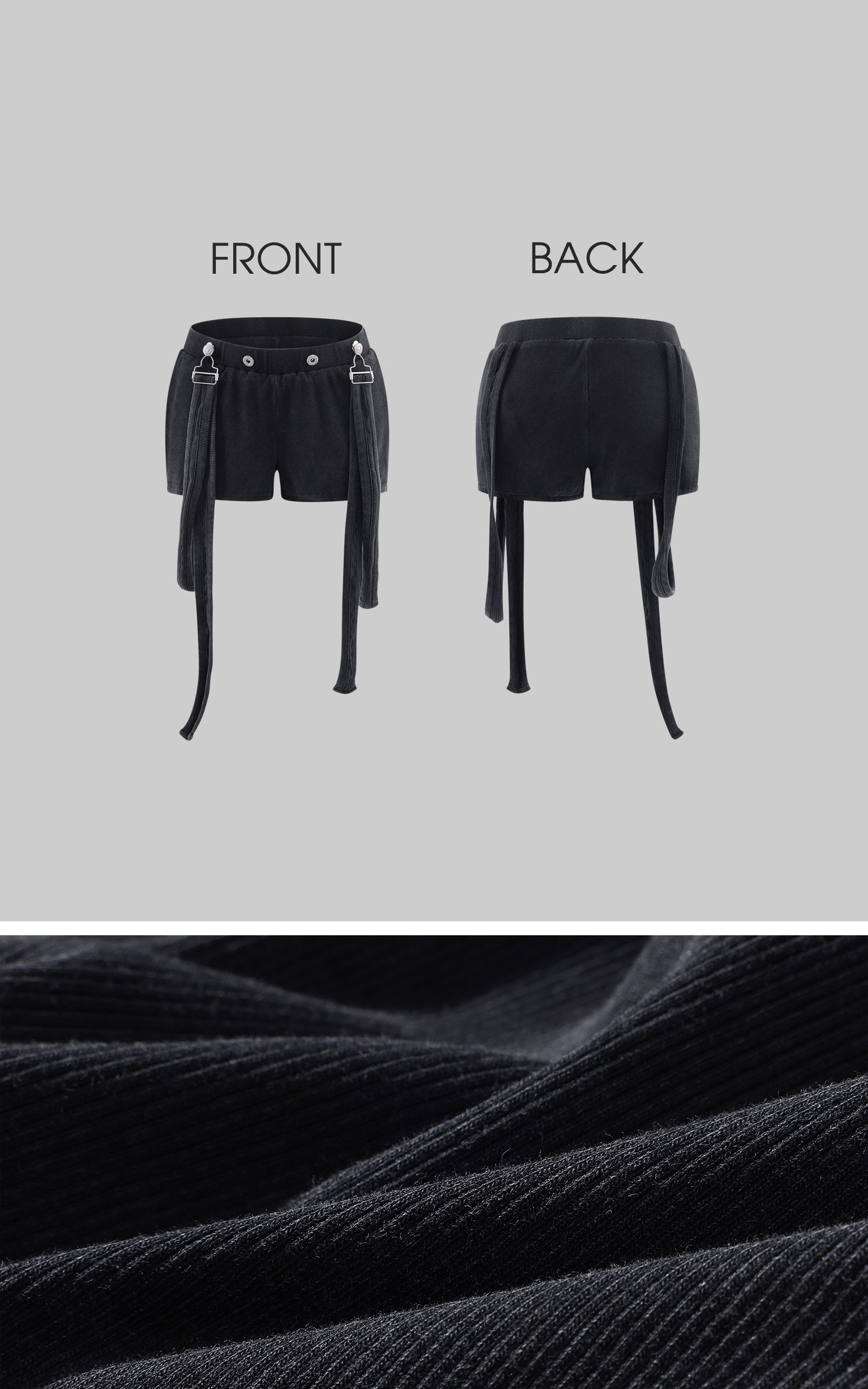 WARDEN EDGE Suspender Strap Micro Knit Shorts