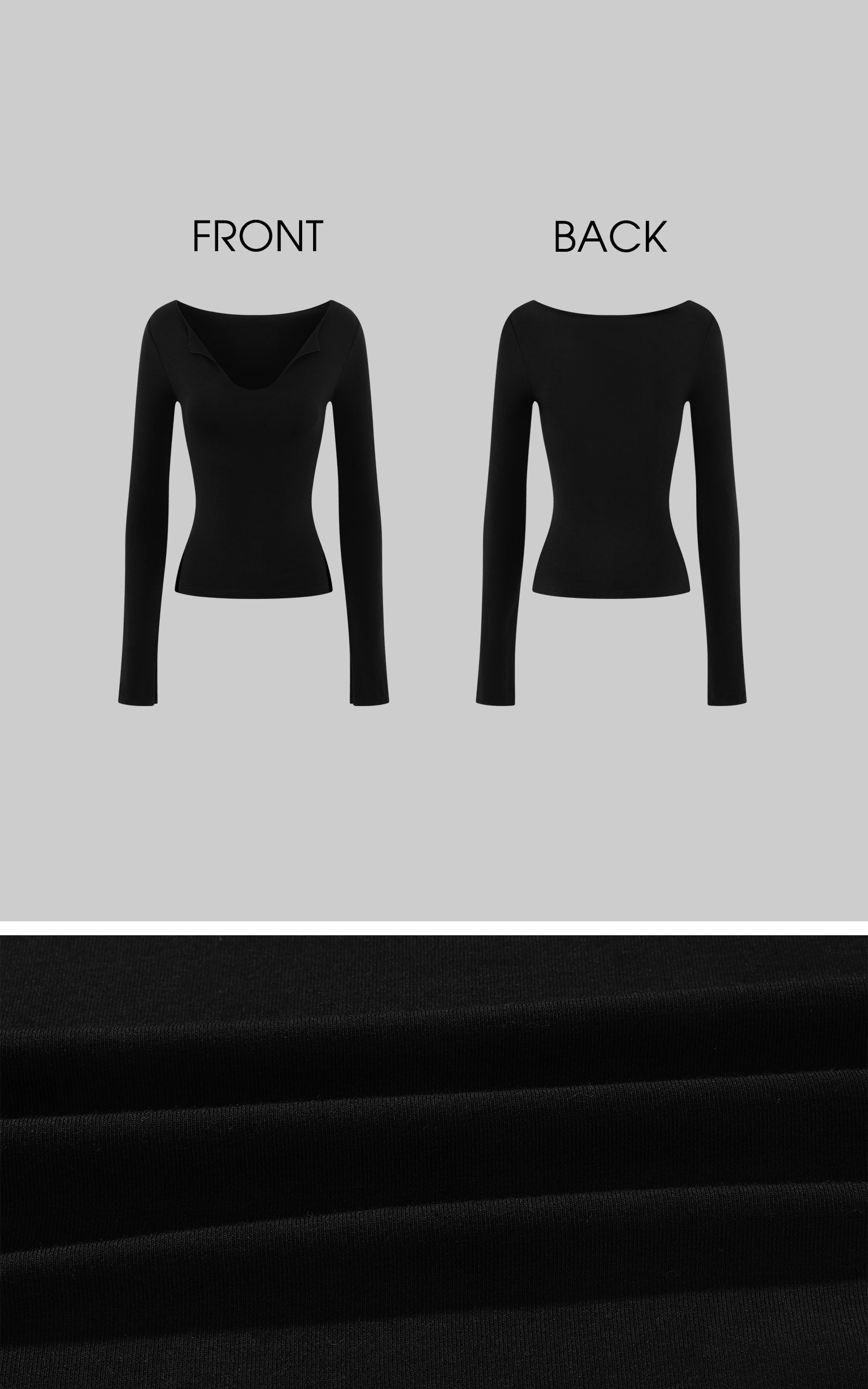 Hydrae Deconstructed Foldover Scoop-Neck Long-Sleeve Top