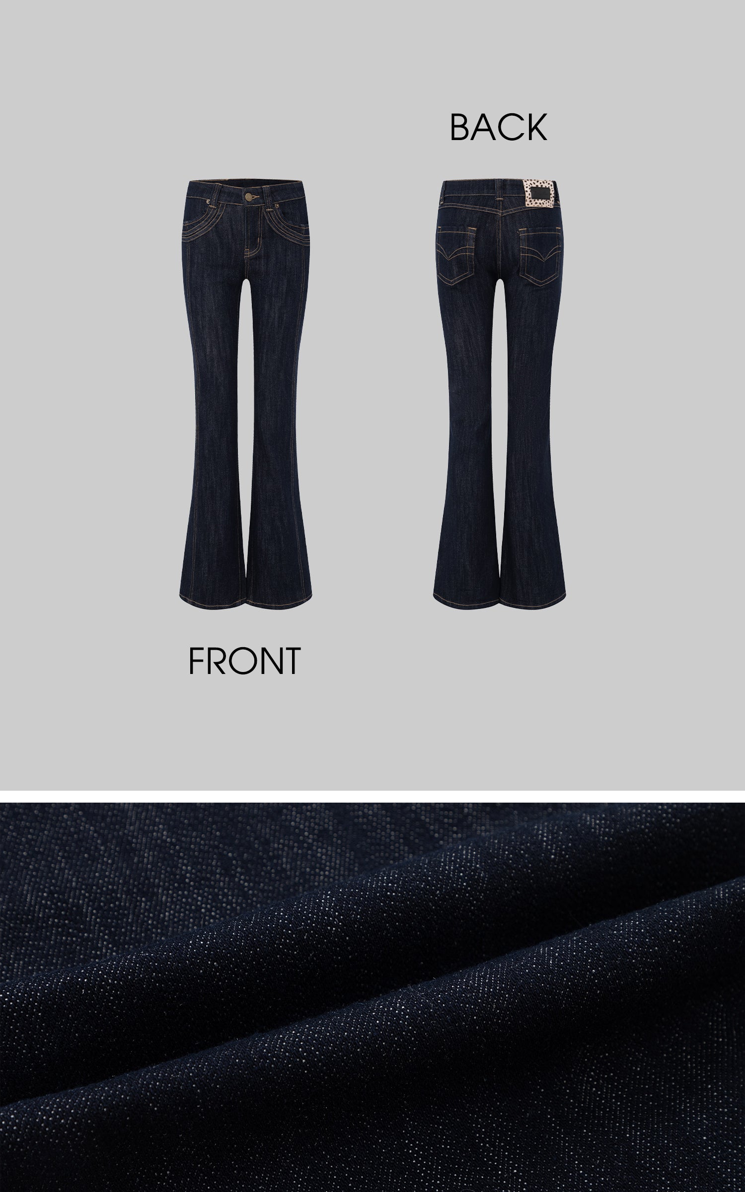 IAMXIAA Denim Jacket and Flared Jeans Set for Women Retro Dark Wash Two Piece Outfit