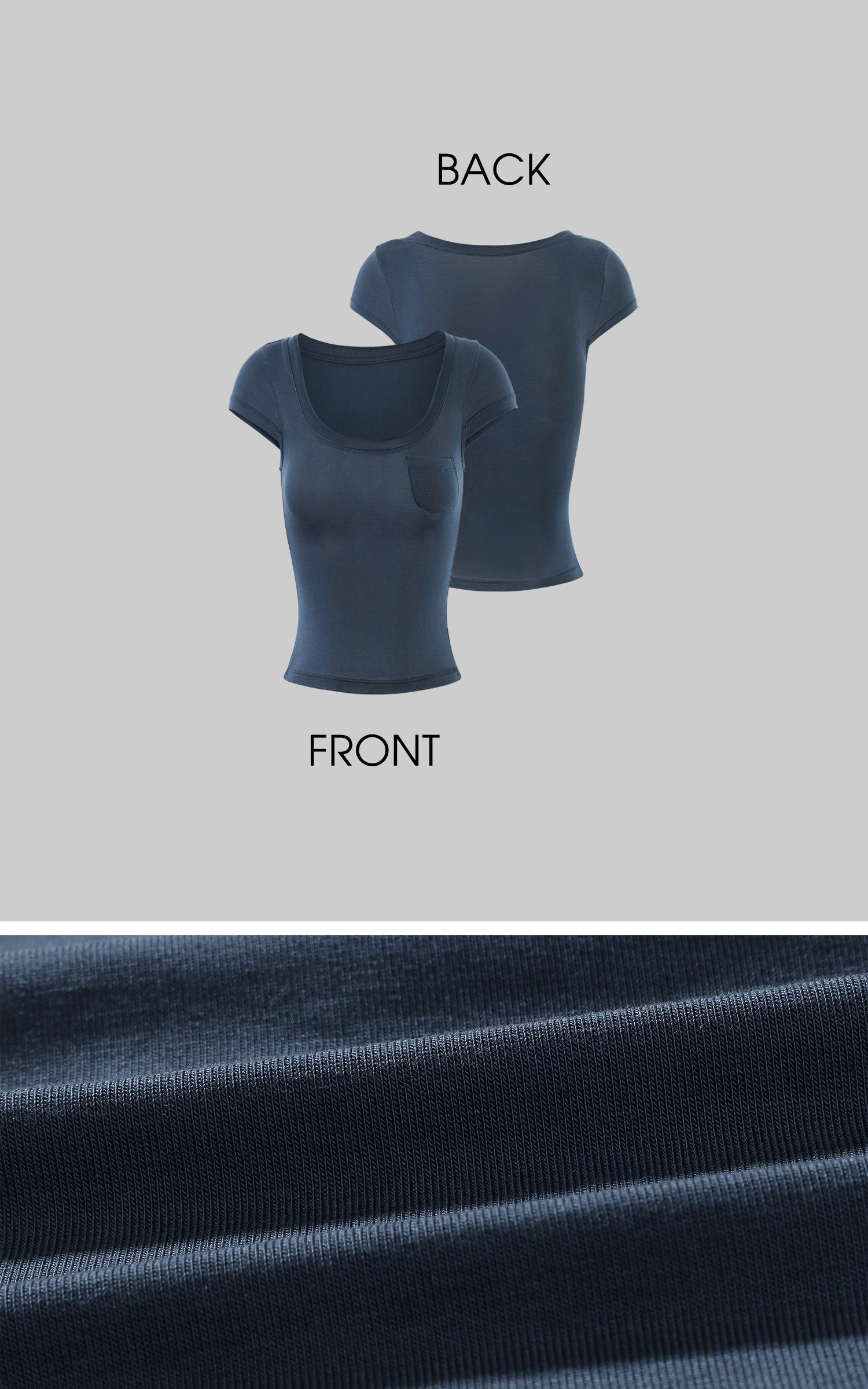 Hydrae スクープネックポケットフィットTシャツ