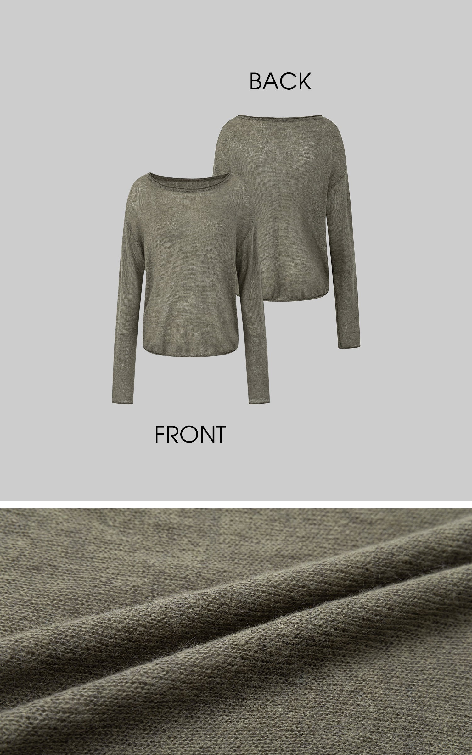 IAMXIAA Sheer Loose-Fit Knit Long Sleeve Top