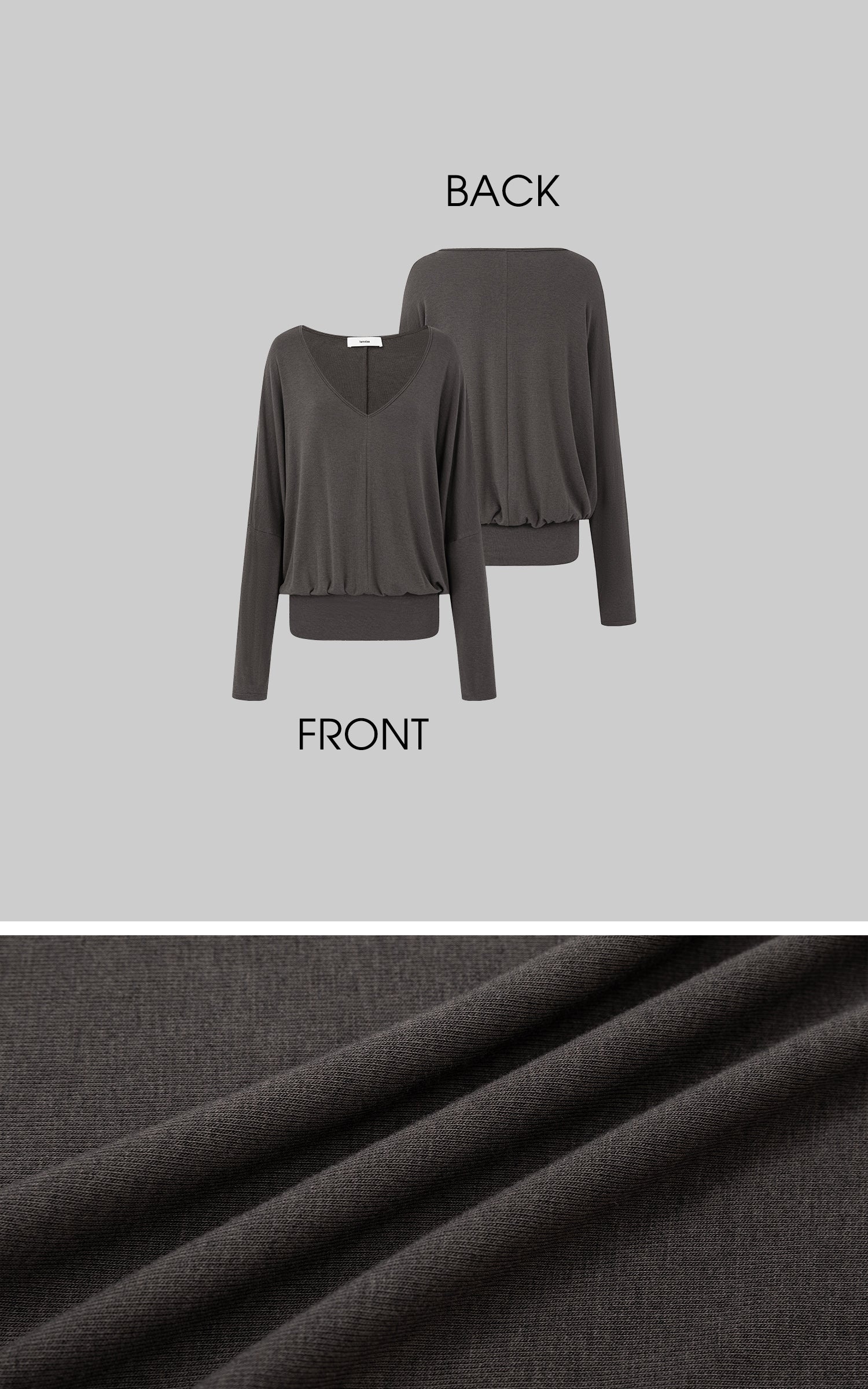 IAMXIAA Relaxed V-Neck Knit Long Sleeve Top