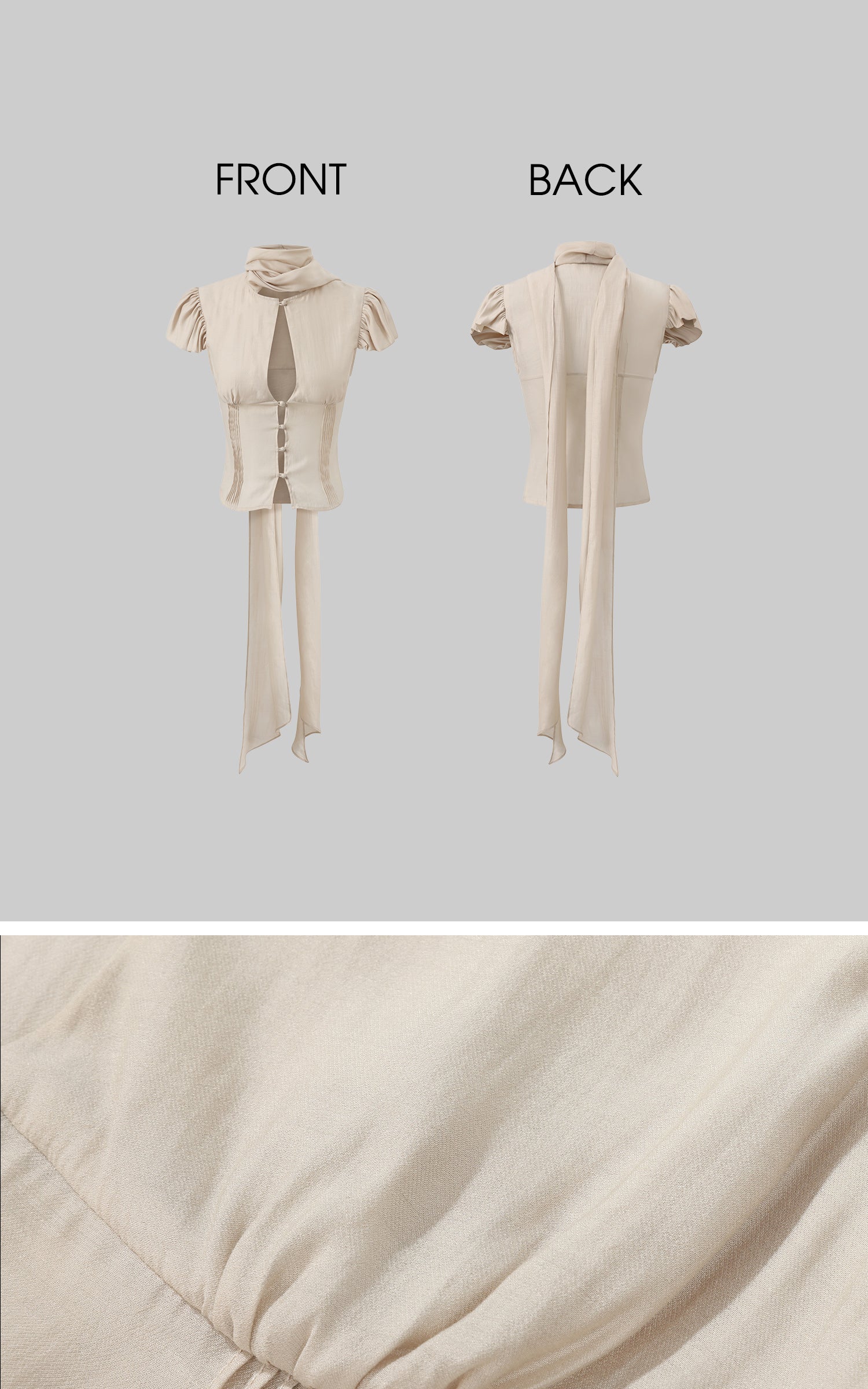 ROVENTE Sculpted Tie-Neck Corset Top - PINKPARKS