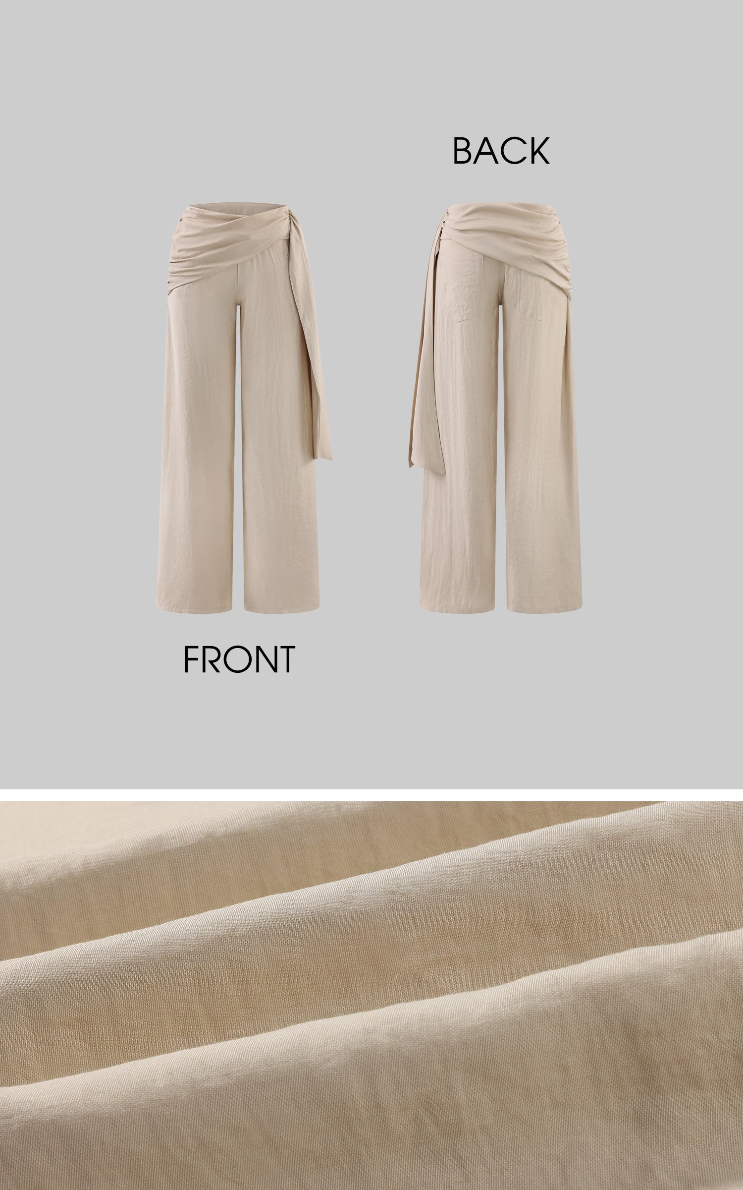 Hydrae Pantalon large drapé à nouer