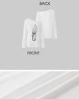 0122stepll Distorted Graphic Off-Shoulder Oversized Long Sleeve Top