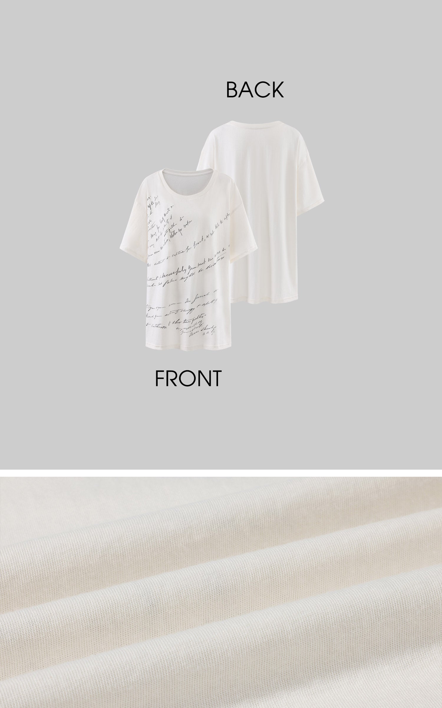WARDEN EDGE Script Letter Print Oversized T-Shirt