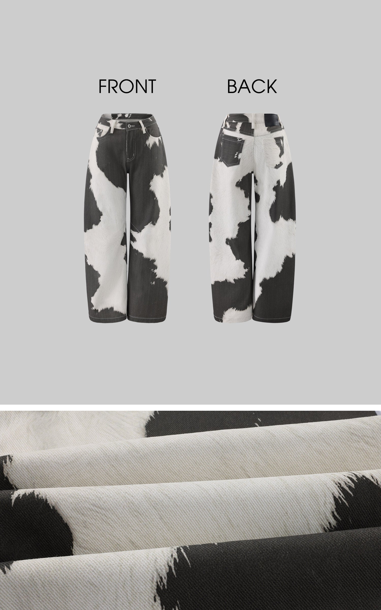 WARDEN EDGE Bleached Cowhide Wide-Leg Jeans