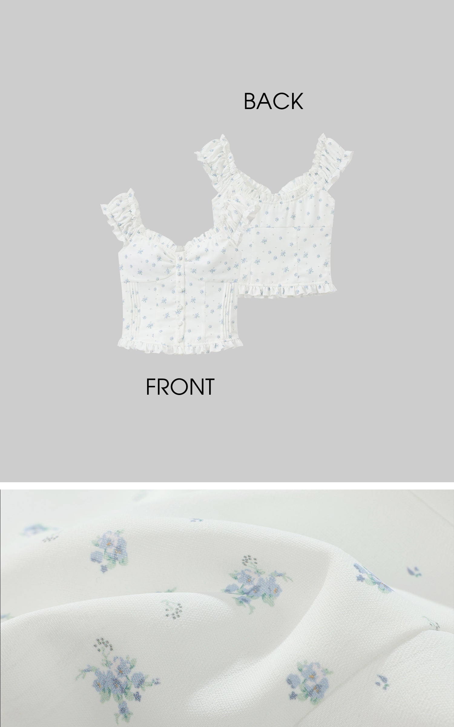 DreamyNerd Floral Ruffle Corset Top and Skirt Set - PINKPARKS