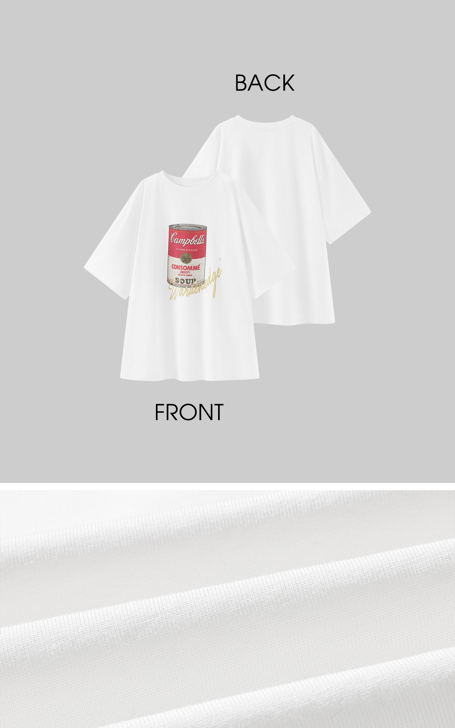 WARDEN EDGE Oversized Graphic T-Shirt with Soup Can Print