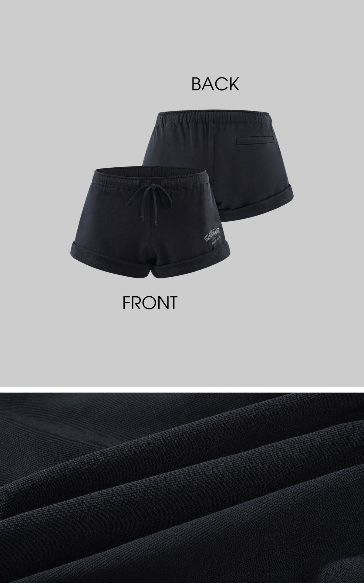 WARDEN EDGE Cropped Graphic Hoodie &amp; Shorts Set