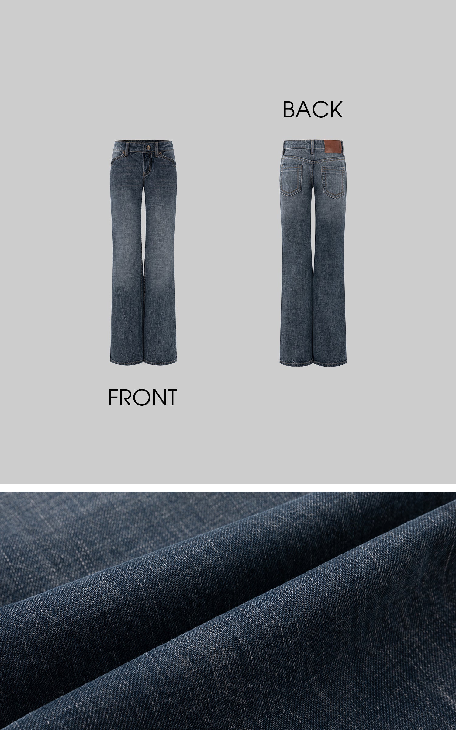 IAMXIAA Vintage Wash Low-Rise Flared Jeans
