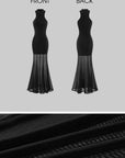 Rase Le Sol Sheer Mermaid Halter Dress