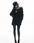 IAMXIAA Structured Waist-Belted Tailored Longline Blazer Coat