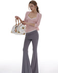 IAMXIAA Striped Cami and Cardigan Set with Lace Trim