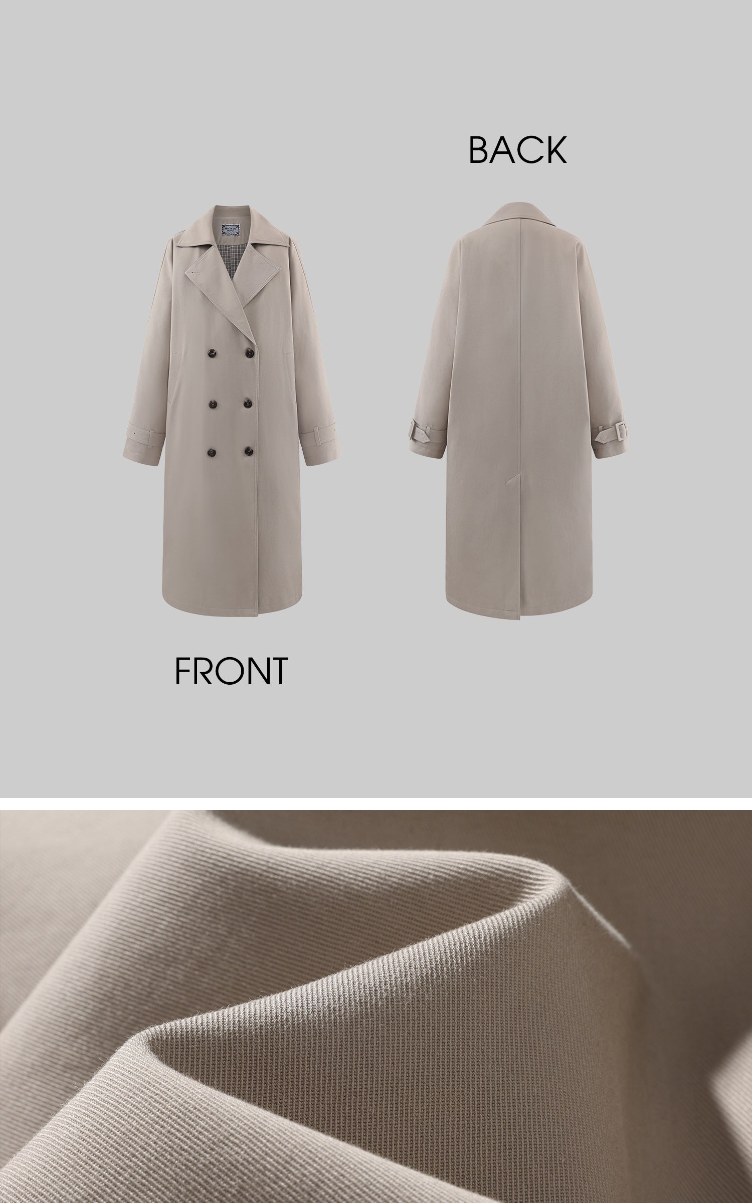 Rase le sol 체크 안감이 돋보이는 리버시블 롱 트렌치코트