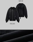 Rase le sol Black Hooded Jacket with Multiple Pockets