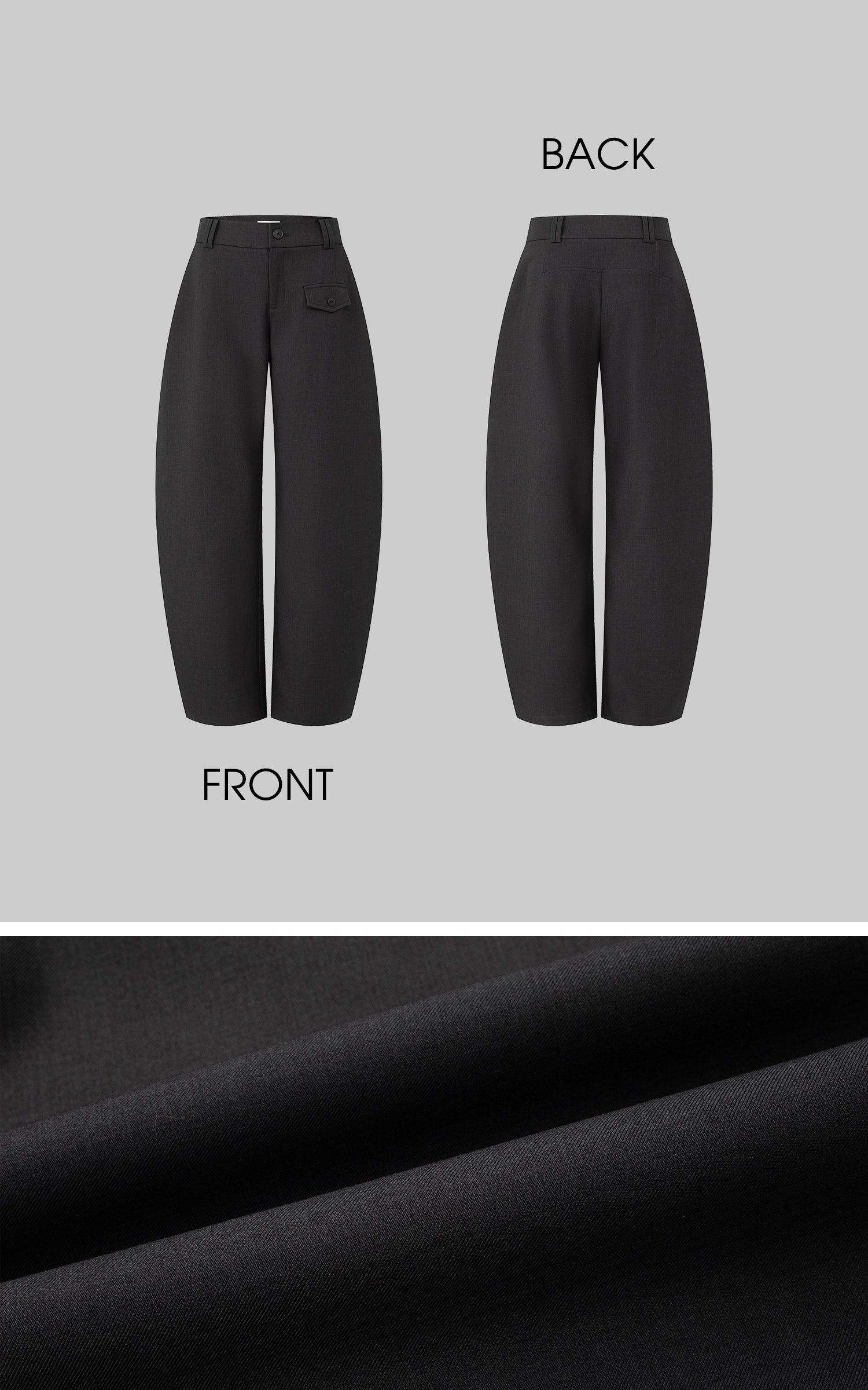 IAMXIAA ポケットフラップディテール付きストラクチャードワイドレッグテーラードパンツ