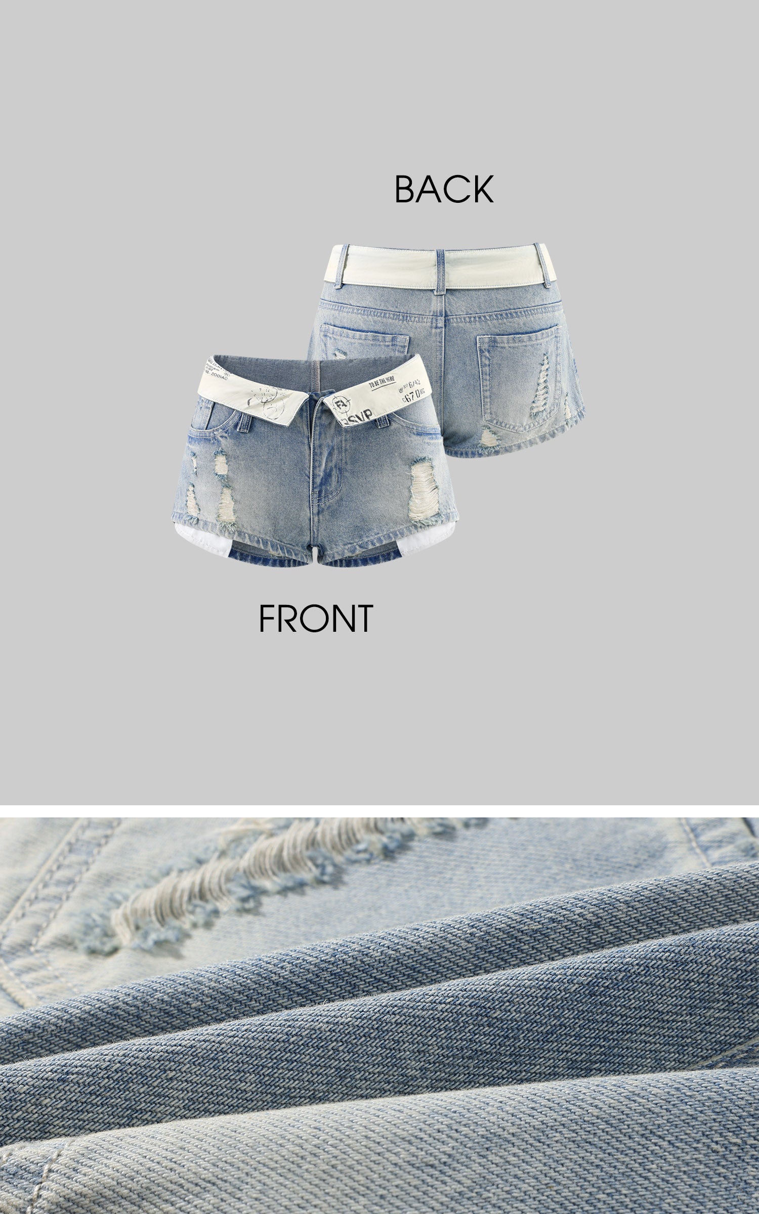 WARDEN EDGE Cherry Sundae Graphic Tee, Ruched Tank Top &amp; Foldover Denim Micro Shorts Set