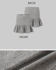 IAMXIAA Low-Rise Heather Grey Drop-Waist Ruffle Mini Skirt